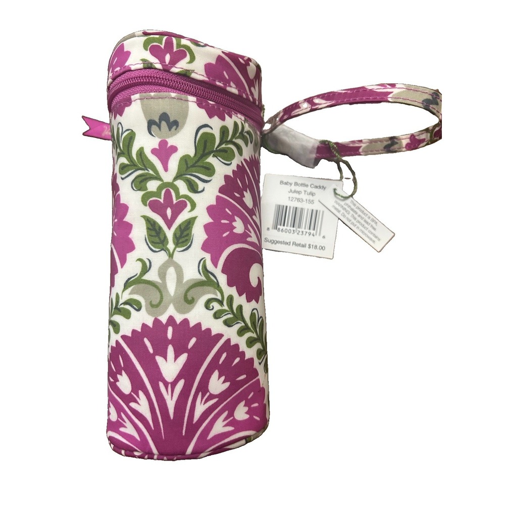 Vera Bradley NWT Baby Bottle Caddy "Julep Tulip" Pattern Insulated 8in X 3.5